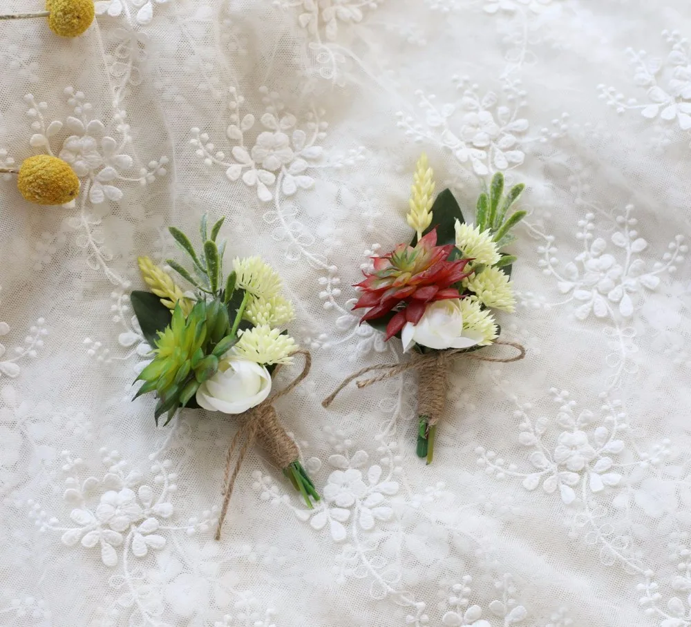 

Свадебные корсажные Бутоньерки для жениха, свадебные цветы, брошь, цветы, 10 шт./лот