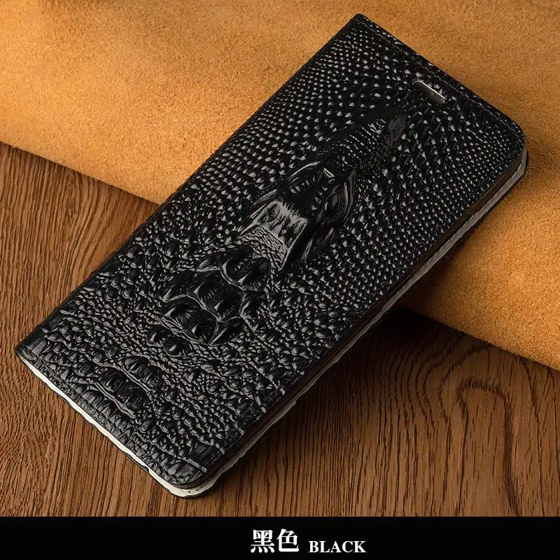 Black Флип-чехол для samsung note 10 plus 10 pro чехол Роскошный крокодиловый Чехол для телефона для samsung A70 S10 S9 S8 note 9 - Цвет: Black