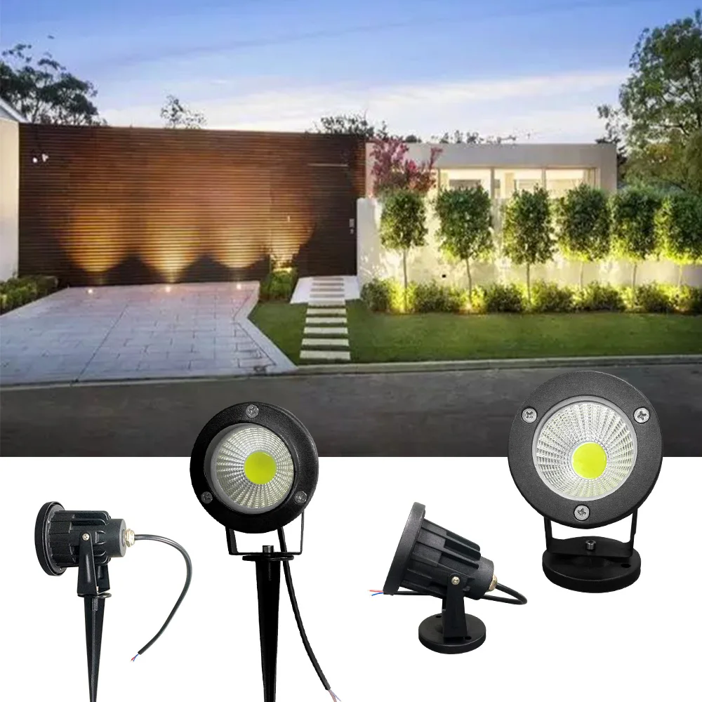 Уличные пейзажные COB LED садовый светильник 220V 12V открытый светодиодный Спайк светильник 3 Вт 5 Вт 7 Вт путь пейзаж Водонепроницаемый точечные лампы