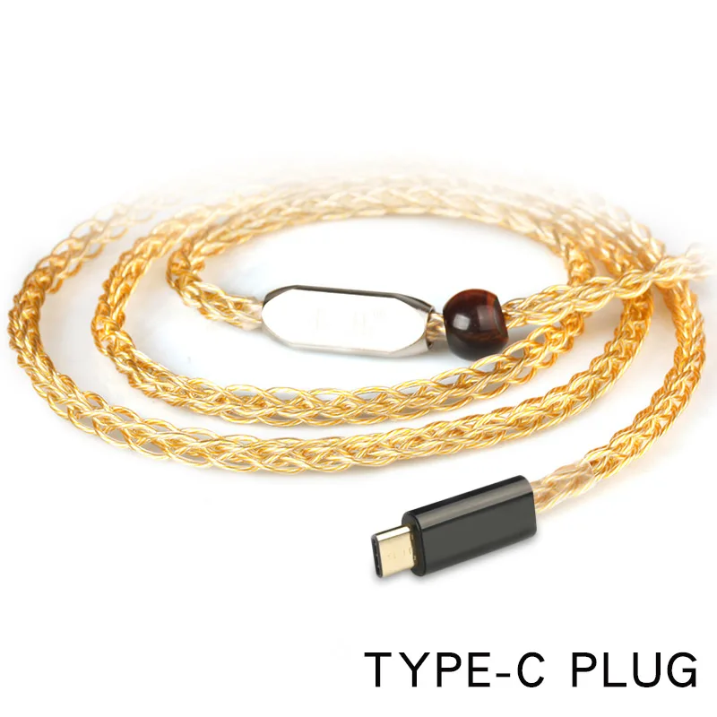 Type-C Plug XIAOFAN AU06 8 Core Gu-Ag-Cu кабель для обновления сплава 2,5/3,5/4,4 мм сбалансированный кабель с MMCX/2pin разъем для ex1000 ie80 se846535 - Цвет: Type-C Plug