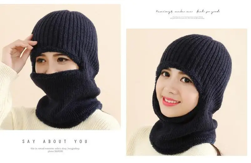 Мужские шапки Skullies, ветрозащитный для езды, маска, защита для ушей, Балаклава, зимние шапки для женщин, Толстая теплая вязаная шапка для женщин и мужчин