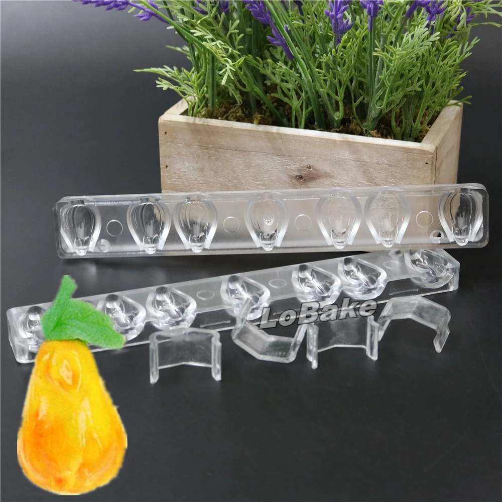 Новый 7 PC 3D творческая папайя пралине формы Поликарбонат шоколад плесень долго