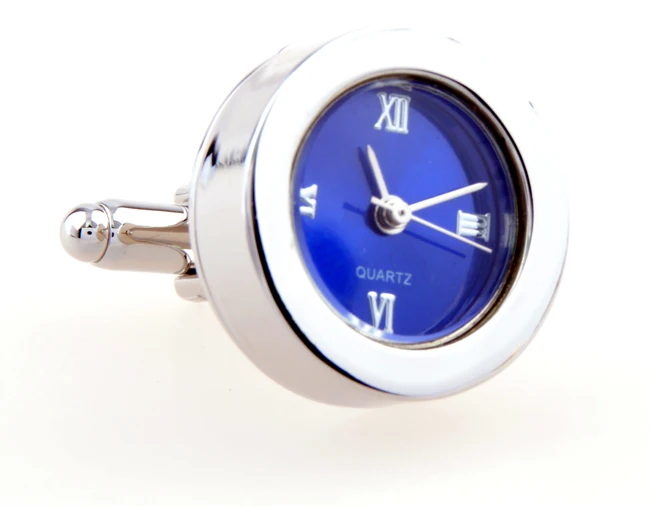 Функциональные запонки круглые Синие для часов мужские в подарок KLJC2504|gifts victoria|gift