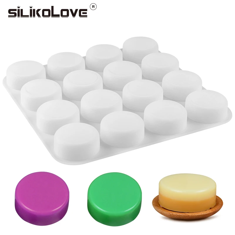 SILIKELOVE 16 полостей круглые формы для мыла силиконовые формы для изготовления мыла Большие формы для мыла ручной работы
