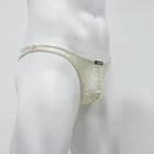 Сексуальное мужское нижнее белье, кружевные стринги, прозрачные тонкие трусы, мужские кружевные удобные трусы, дышащие мужские трусы