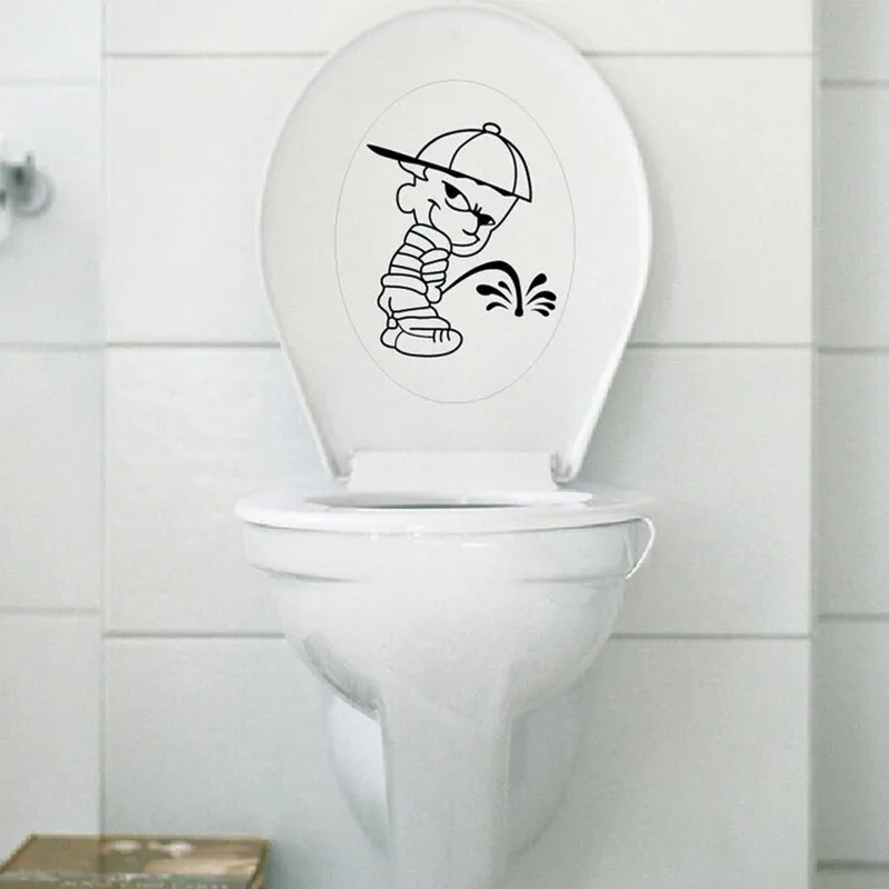 Home Decor ТУАЛЕТ Стикер Стены Плакат Пьедестал Пан Крышка Наклейки Туалет Стул Комод