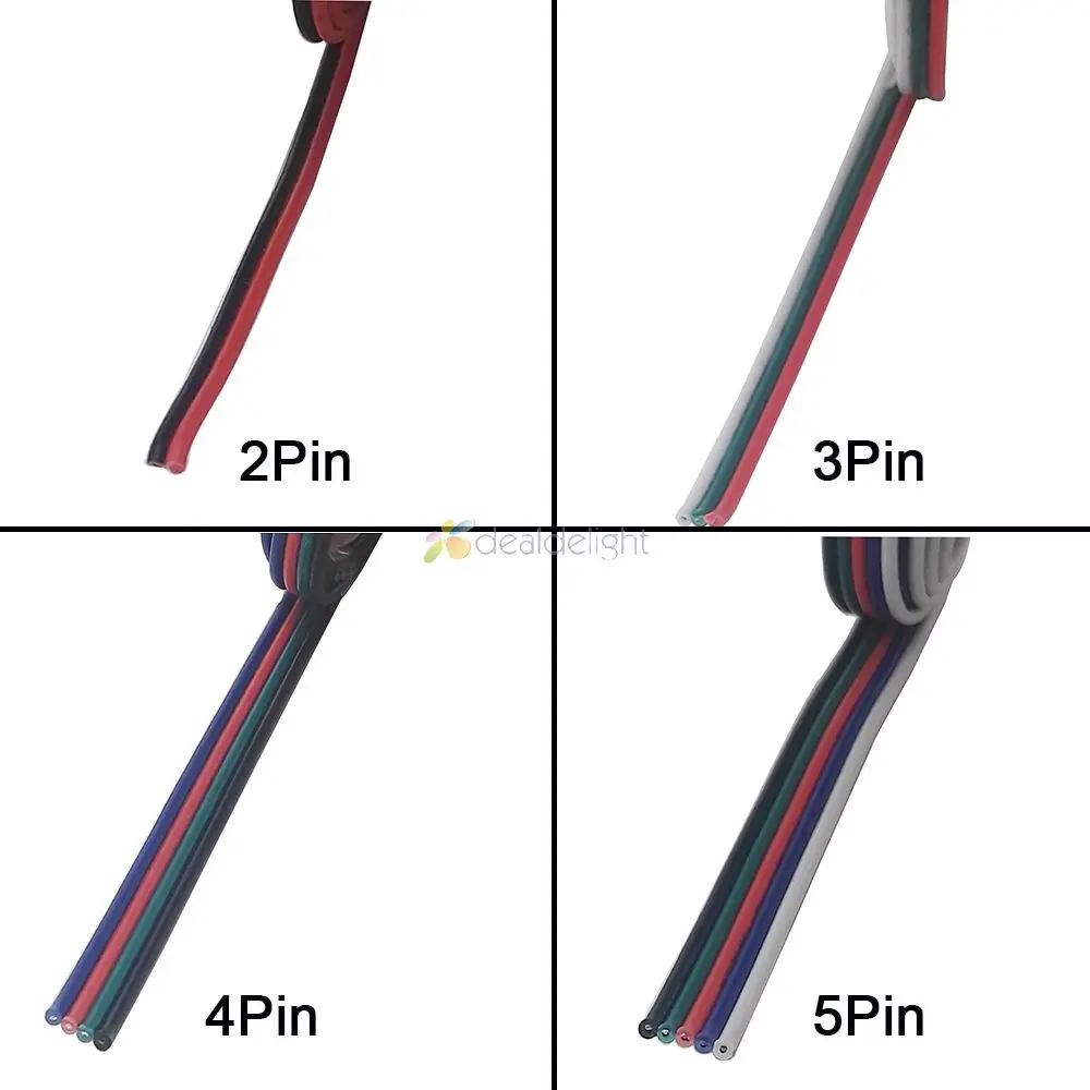 

2-контактный, 3-контактный, 4-контактный, 5-контактный удлинитель медного провода, кабельный разъем для одноцветных светодиодных лент rgb rgbw ...