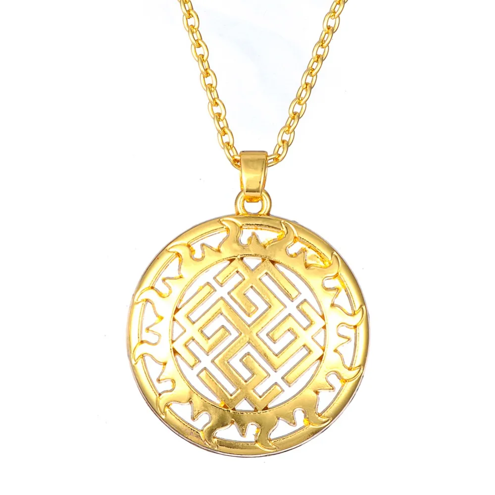 Teamer модная цепочка золотого цвета кулон ожерелье Солнечный талисман амулет