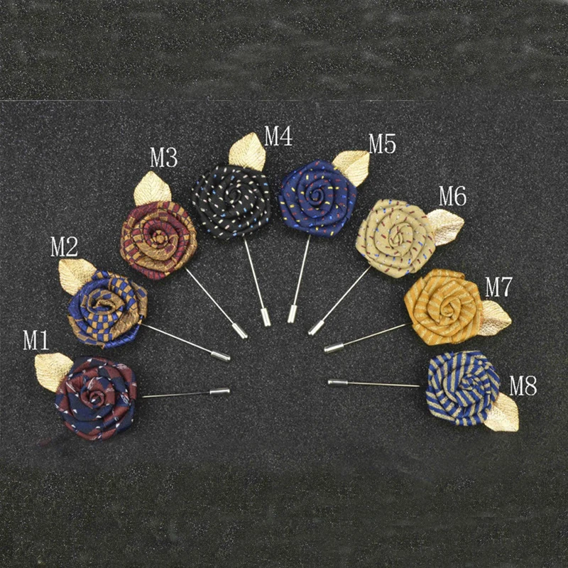 Мужская брошь в виде листьев булавки для лацканов цветка решетку мужчин булавка