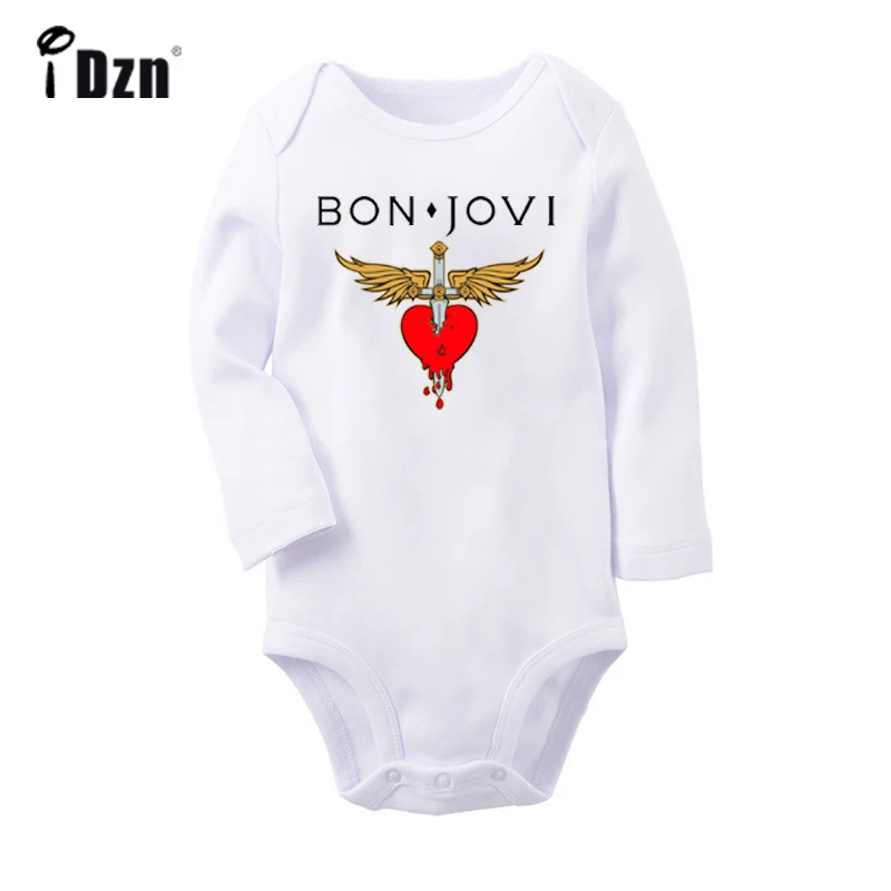 ieBaby999WC Bon Jovi рок-группа крыло сердце меч дизайн новорожденных мальчиков и девочек униформа-комбинезон с принтом для младенцев Боди одежда из хлопка - Цвет: ieBaby999WC