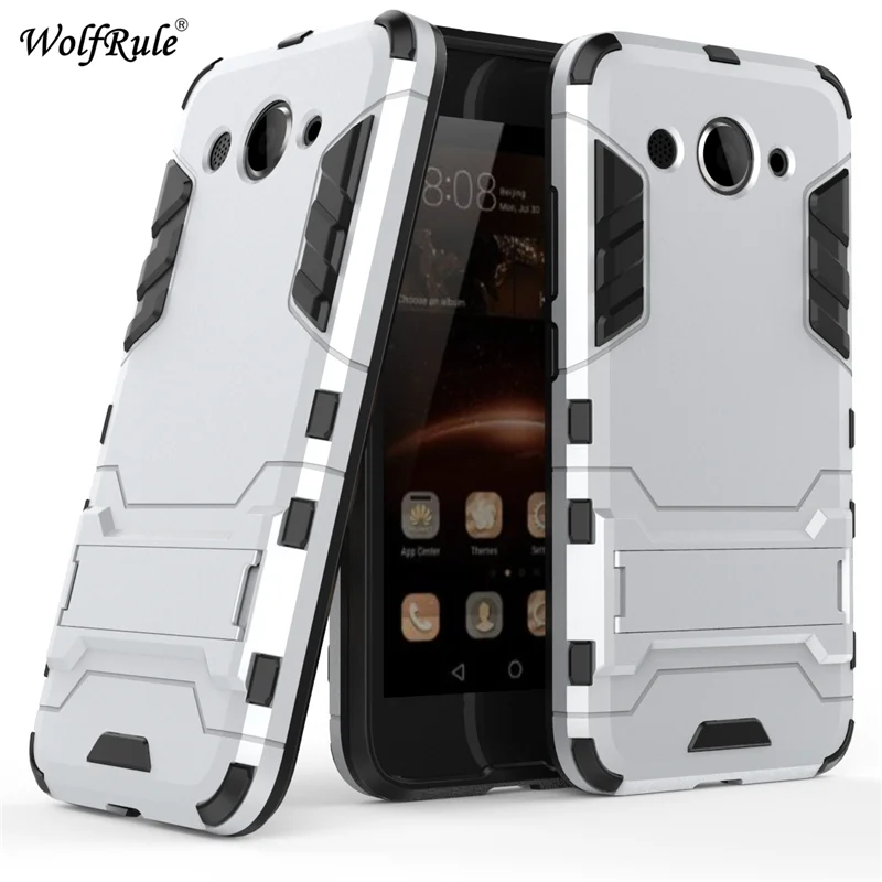 WolfRule huawei Y3 чехол s Y3 крышка Мягкий силиконовый+ Пластик подставки чехол для huawei y3 чехол CRO-L22 CRO-L02 CRO-L03 {