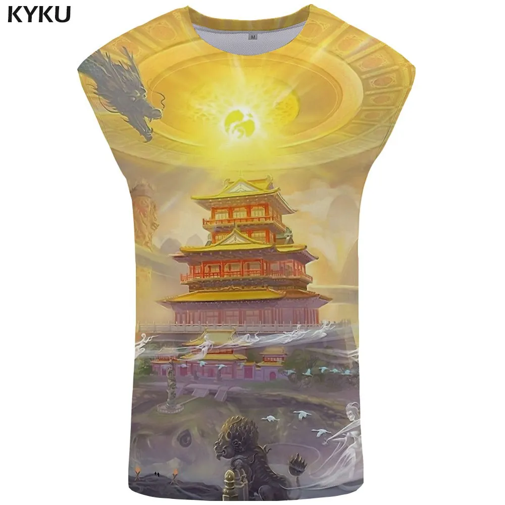 Tank Top 10 KYKU бренд Dragon Tank Топ для мужчин животное Singlet Dragon Ball Z жилет молния для мужчин s Бодибилдинг война Стрингер мужская майка - Цвет: Tank Top 10