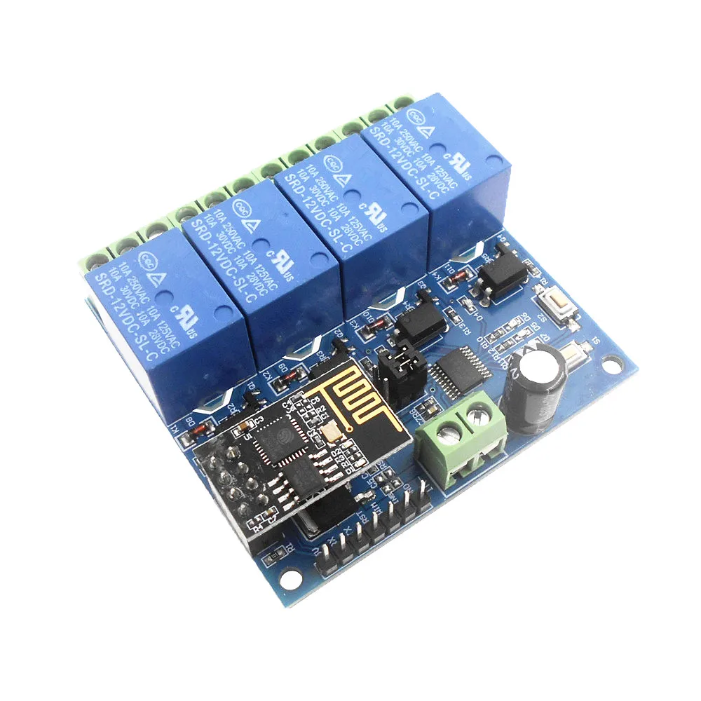 

ESP8266 4 channel 12V WiFi Relay module with ESP-01 for Internet of Things Smart Home for Mobile APP Remote Control Switch