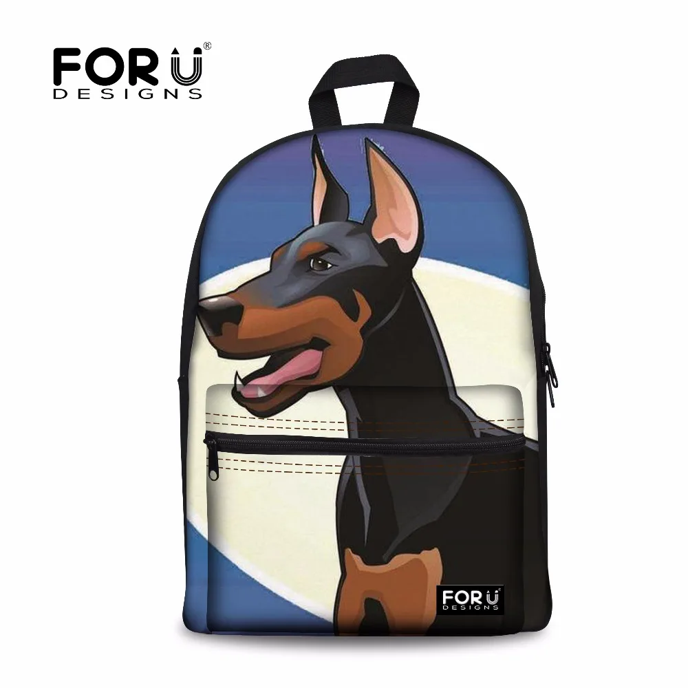 Детские рюкзаки FORUDESIGNS школьный ранец милые школьные ранцы с принтом Doberman для