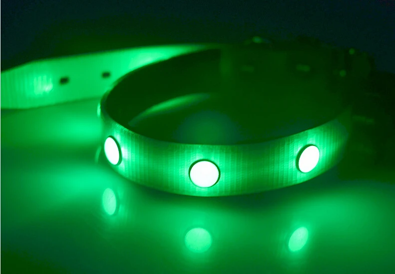 Светящийся собачий ошейник D39 из ТПУ с драгоценным камнем светодиодный