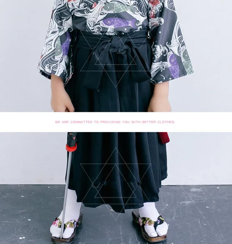Cosplay Kimono Kids baby Japanese Children Clothing Halloween Samurai boy Teens Bathrobe Coat Y596 | Детская одежда и обувь