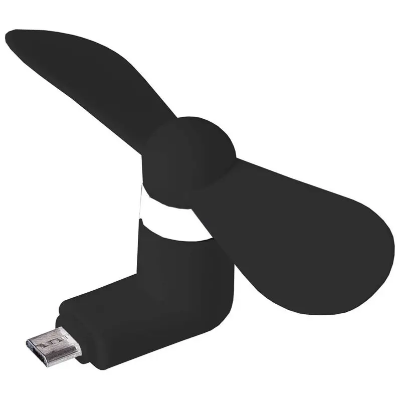Микро USB порт вентилятор мини Гибкий для телефона Android Samsung LG HTC HUIWEI (черный) |