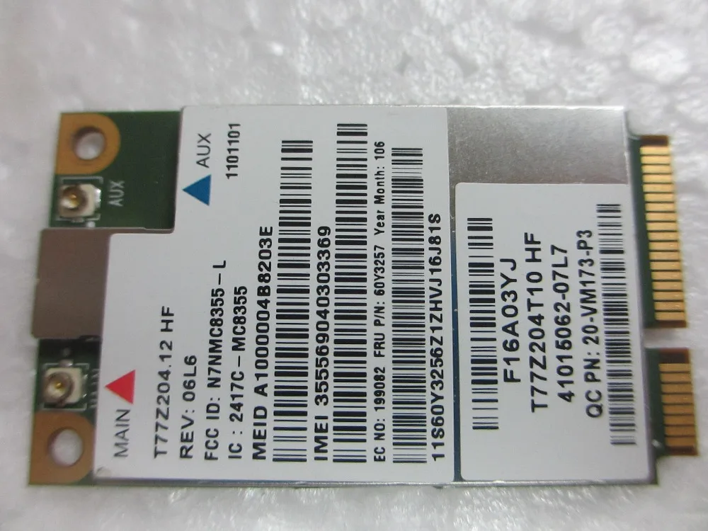 Разблокированная беспроводная карта AirPrime MC8355 GOBI3000 GOBI 3000 WWAN FRU 60Y3257 для Lenovo Thinkpad T430