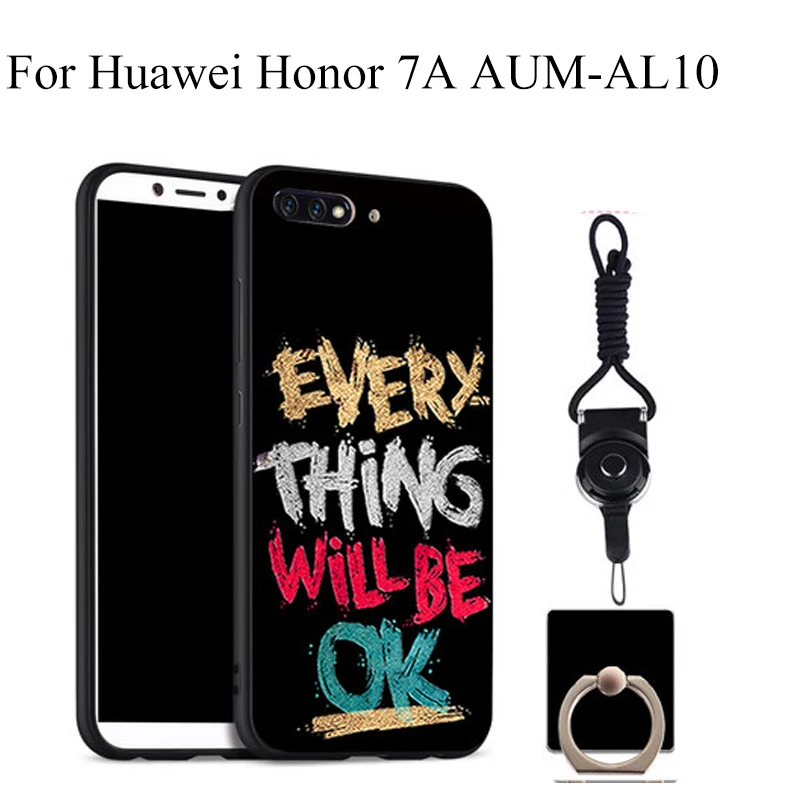 

2PCS Soft TPU Phone Case For Huawei Honor7A Case Silicone Black Simple Soft Back Cover For Huawei Honor 7A 7A AUM-AL10 Case