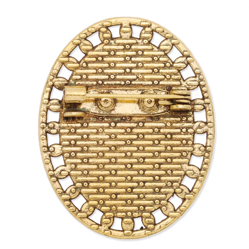 Античная Золотая брошь основа из металлического сплава модные броши овальные