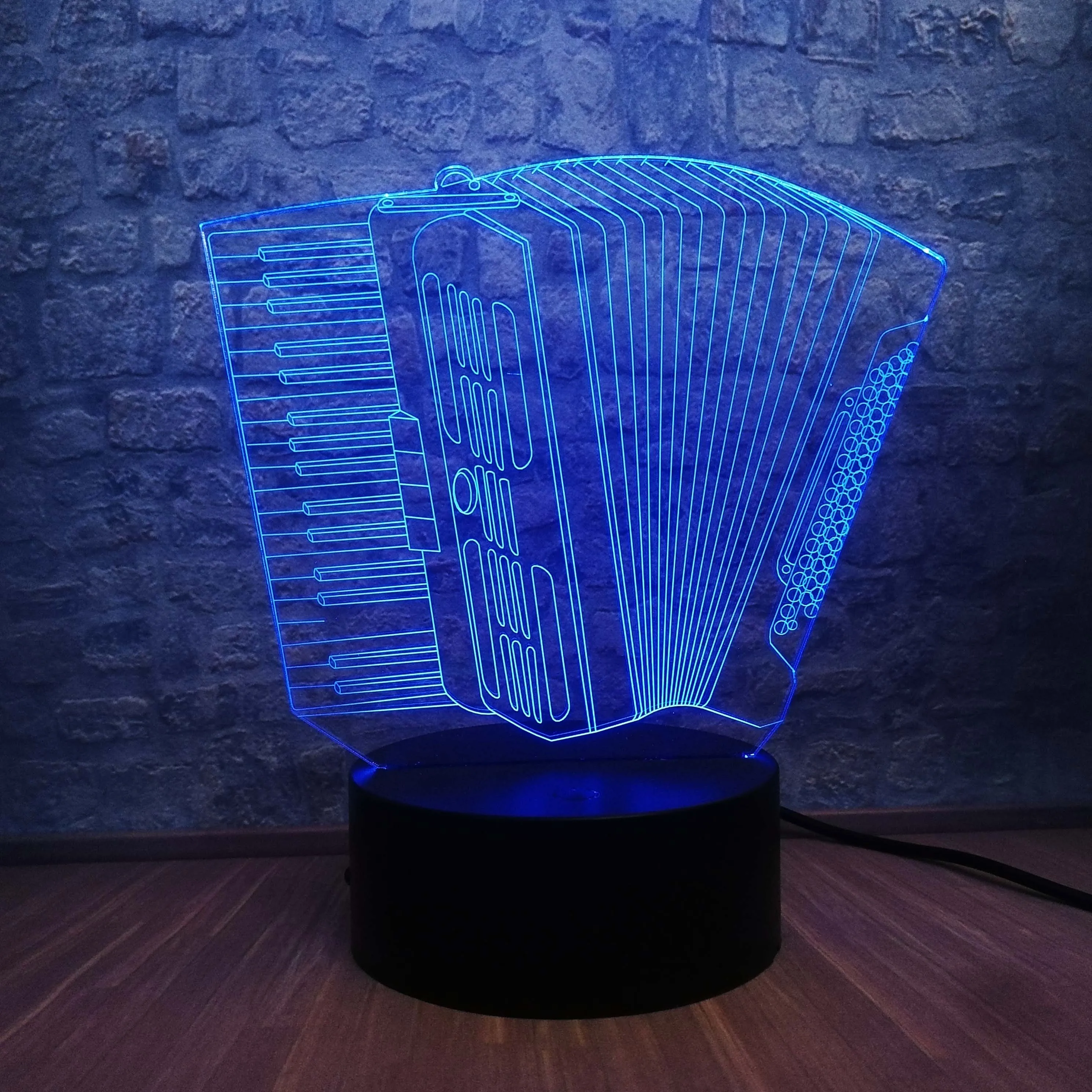 2018 Ночник светильник музыкальный инструмент аккордеон 3D USB светодиодный