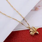 Золотой кулон в форме кукурузы, ожерелье с цепочкой 19,6 дюйма для мужчин и женщин, модные украшения в подарок