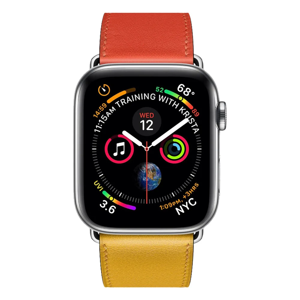 Дизайн кожаный ремешок для Apple Watch ремешок 44 мм 40 мм Hermes Double Tour Correa 42 мм 38 мм ремешок для часов Iwatch серия 5 наручные часы