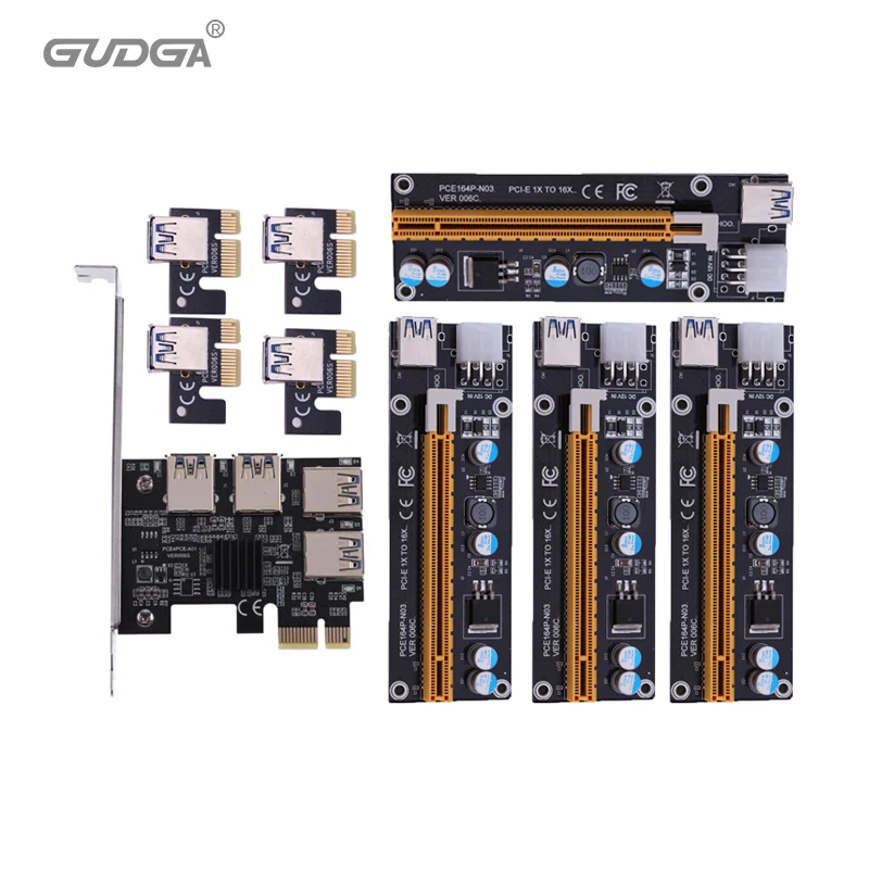 PCI-E Райзер PCI Express 1X до 16X Райзер-карта от 1 4 USB 3 0 усилитель концентратора адаптер с