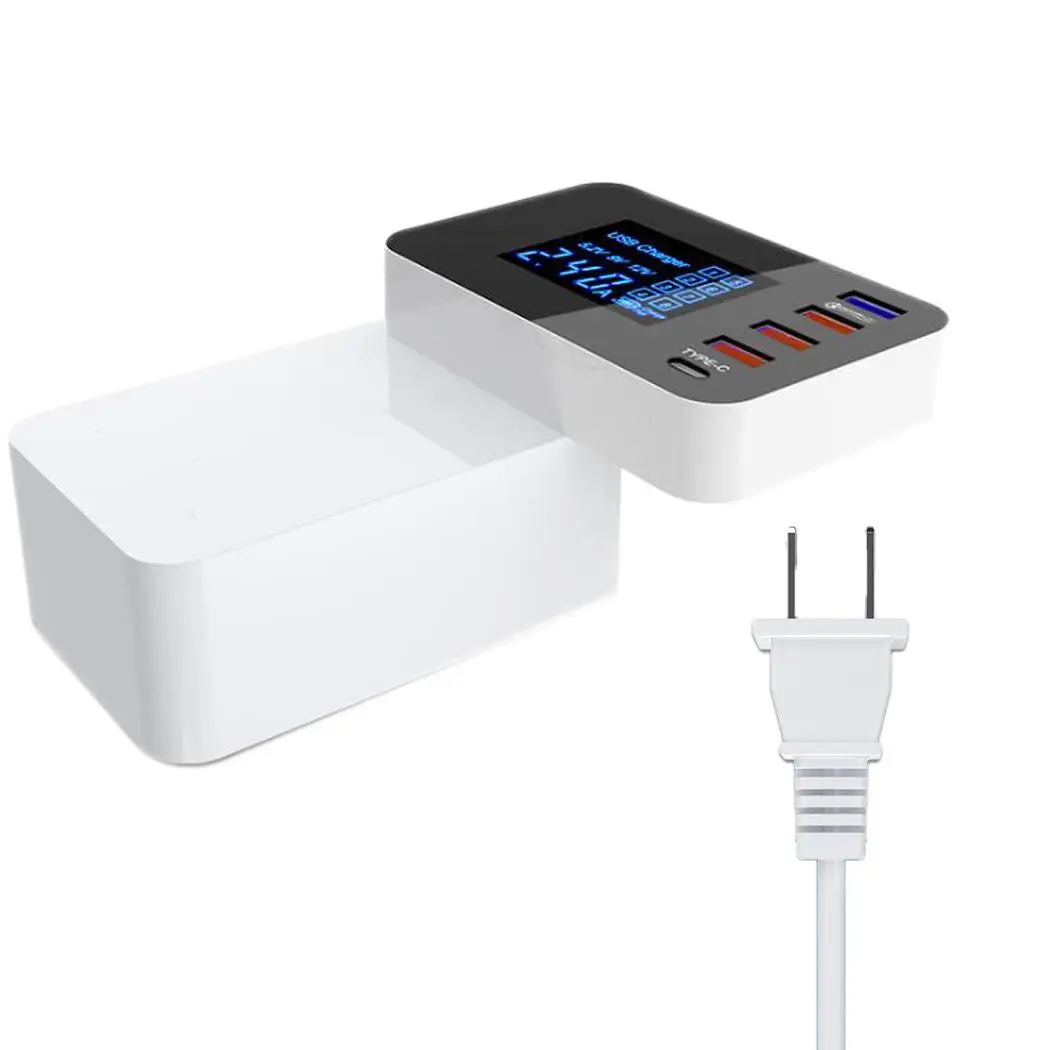 Быстрая смарт зарядка со светодиодным дисплеем несколько USB QC3.0 адаптер