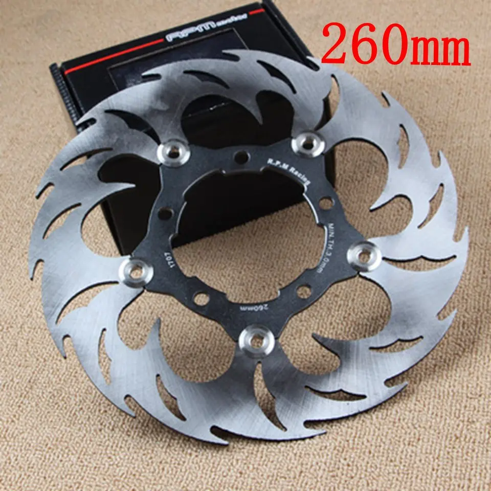 Titanium 260mm Универсальные плавающие диски из алюминиевого сплава, тормозной диск для мотоцикла, внешний диаметр 200 мм/220 мм/260 мм, тормозные колодки быстрого охлаждения - Цвет: Titanium 260mm