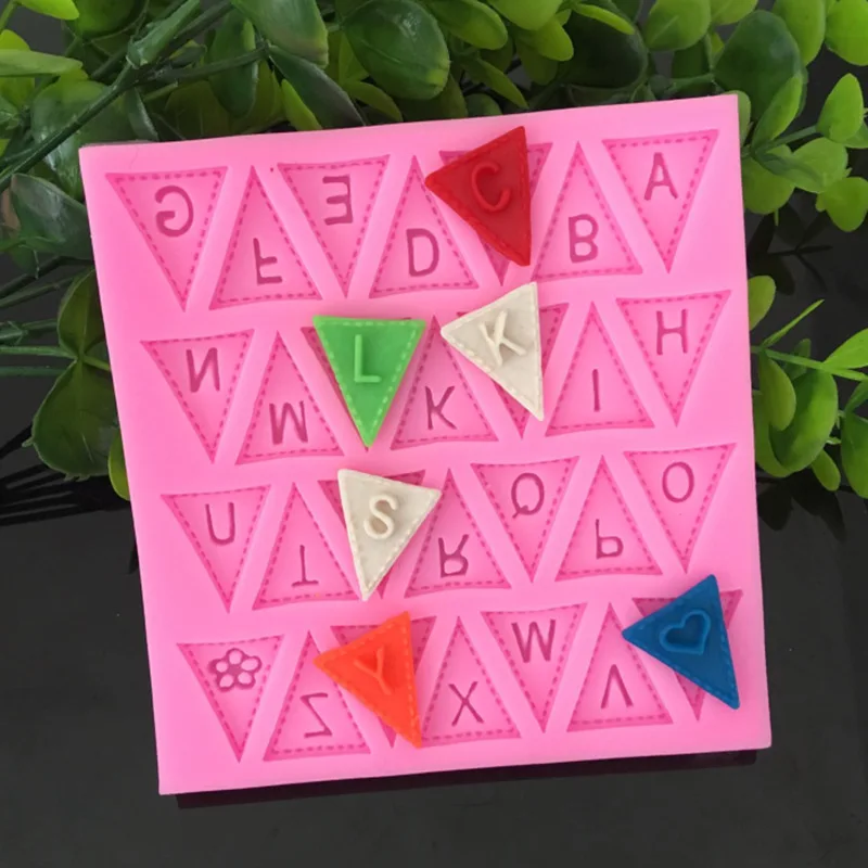 Flag Shape English Letters Silicone Mold Chocolate Fondant Cake Decorating Tools Cooking tools Party Cupcake Gumpaste Moulds | Дом и сад