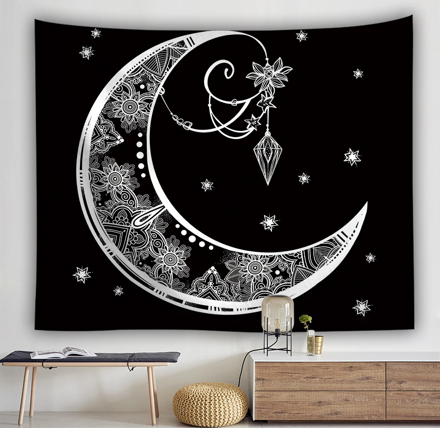 Настенный Гобелен Таро с Луной расшитый звездами полиэфирные тканевые гобелены