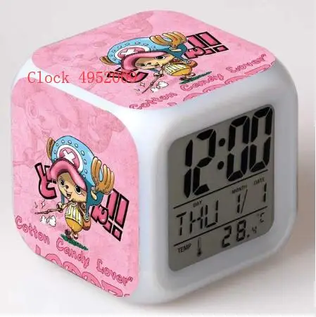 ONE PIECE Kids Toys Cartoon Alarm Clock Led digital alarm clock electronic wake up light table reveil wekker |