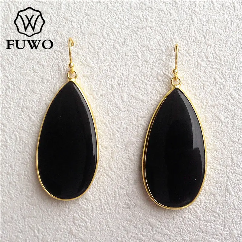 Серьги-подвески FUWO ER009 из бирюзового Лабрадорита в форме слезы натурального