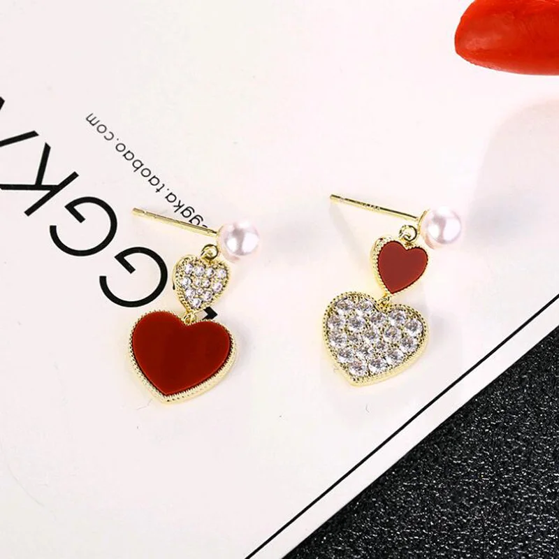 Серьги с жемчугом для женщин розовое золото нержавеющая сталь модные украшения