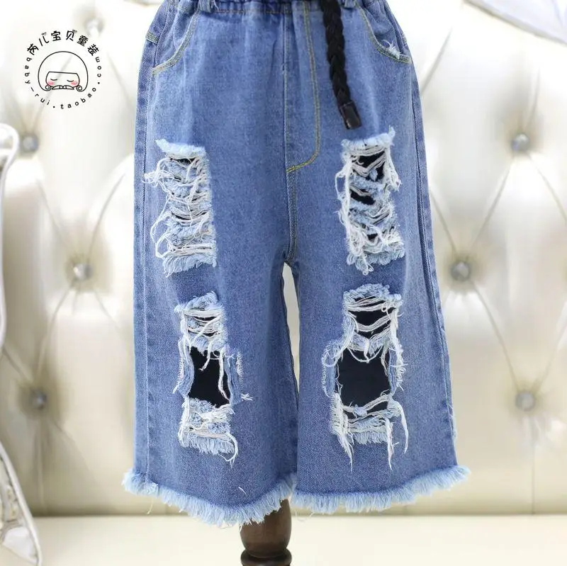Новинка 2017 весенне-летние джинсы для маленьких девочек новые стильные детские