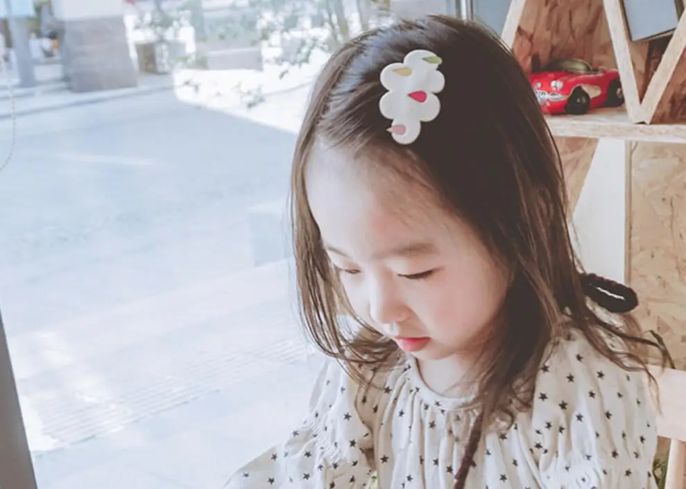 Korea Hand Made Cute Cartoon Little Children's Hairpin Clouds Flower Cloth Girls Hair Clip Popular Accessories |