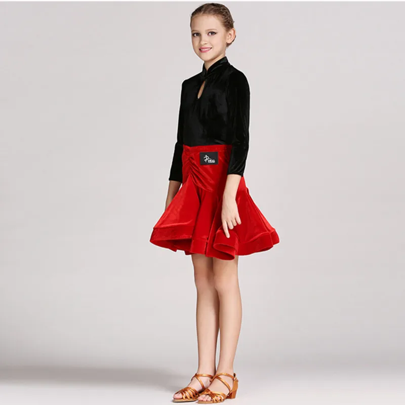 Платье для латиноамериканских танцев девочек детские платья сальсы юбка детское