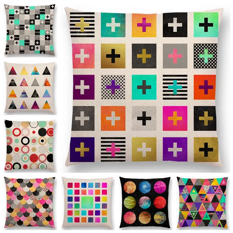 Горячая Распродажа абстрактный Красочный геометрический узор милая Акварельная