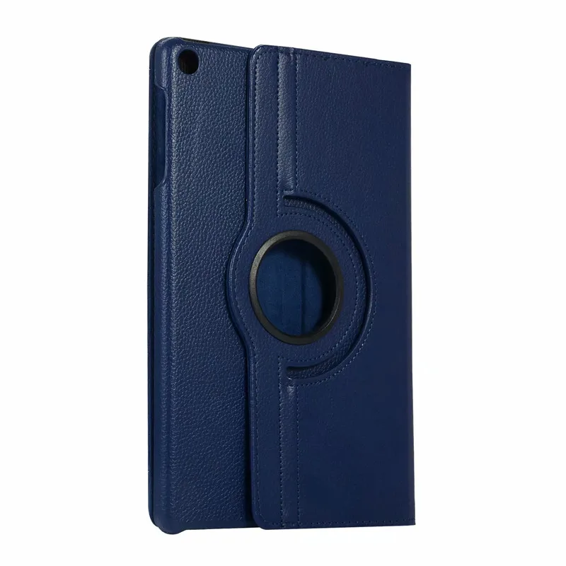 drak blue 360 Вращающийся чехол для Samsung Galaxy Tab A 10,1 T510 T515 из кожи с зернистой фактурой функцией подставки из искусственной кожи чехол для SM-T510 SM-T515 10,1 дюймов полное покрытие - Цвет: drak blue