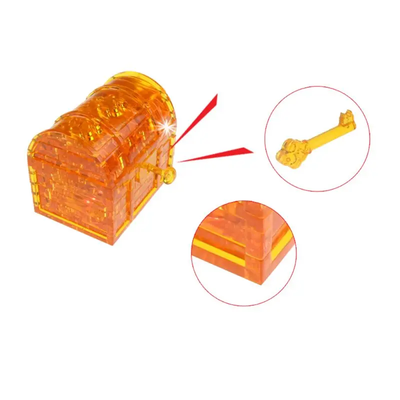 3D кристалл сокровище сундук головоломка флэш-светильник DIY головоломки сборки модели здания детские развивающие игрушки фестиваль подарок
