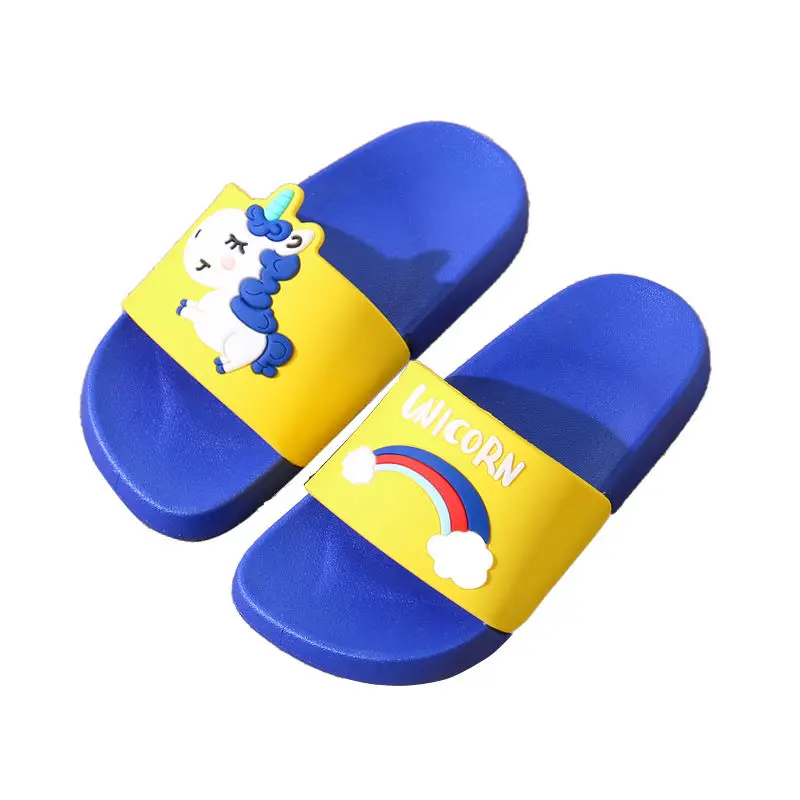 2019 обувь женские тапочки с единорогом Летняя Вьетнамки радугой домашние