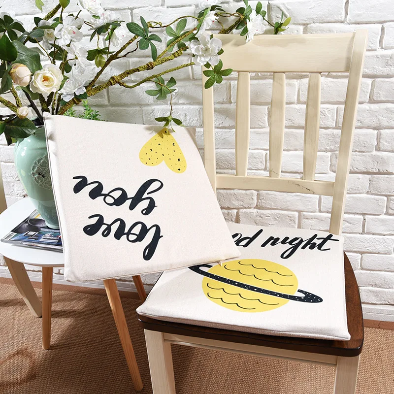 Мультфильм желтый земли хлопок белье подушки сиденья столовая стул для диван