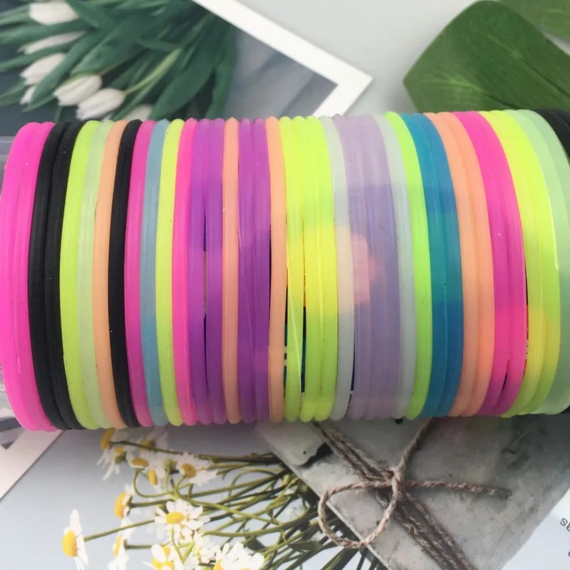 Rubber Hair Bands Elastic Hair Ties Silicone Hairband Scrunchies Bracelet Girls Accessories