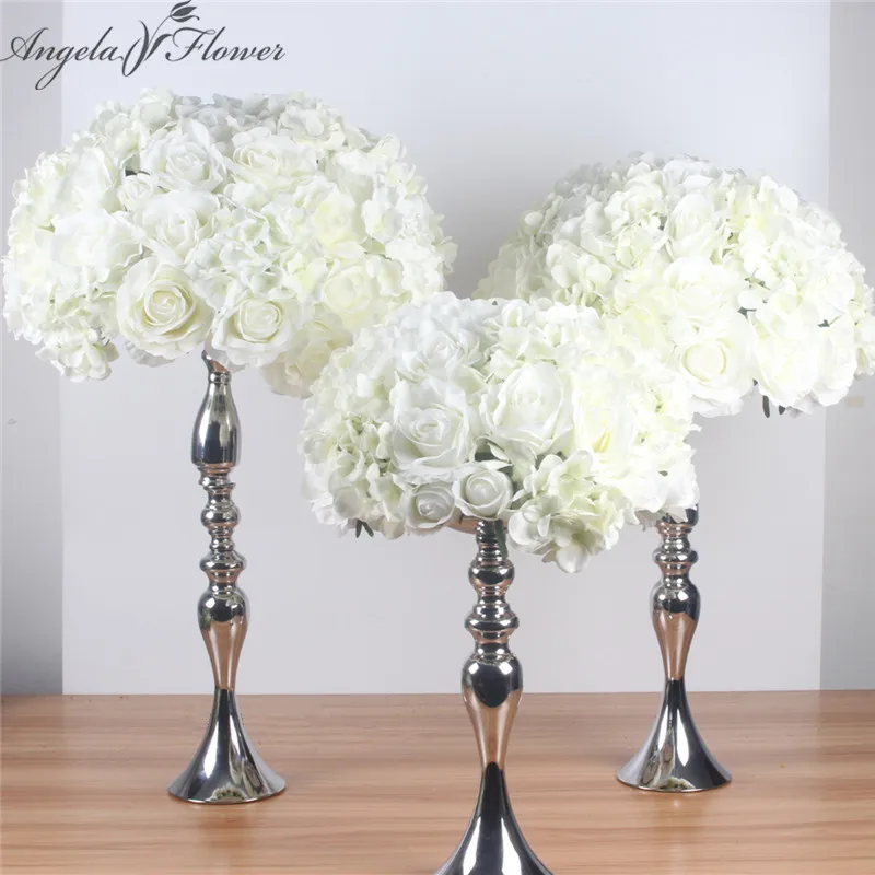 

Silk artificial centerpieces flower ball DIY all kinds of heads wedding decor wall shop window table accessorie 4 sizes