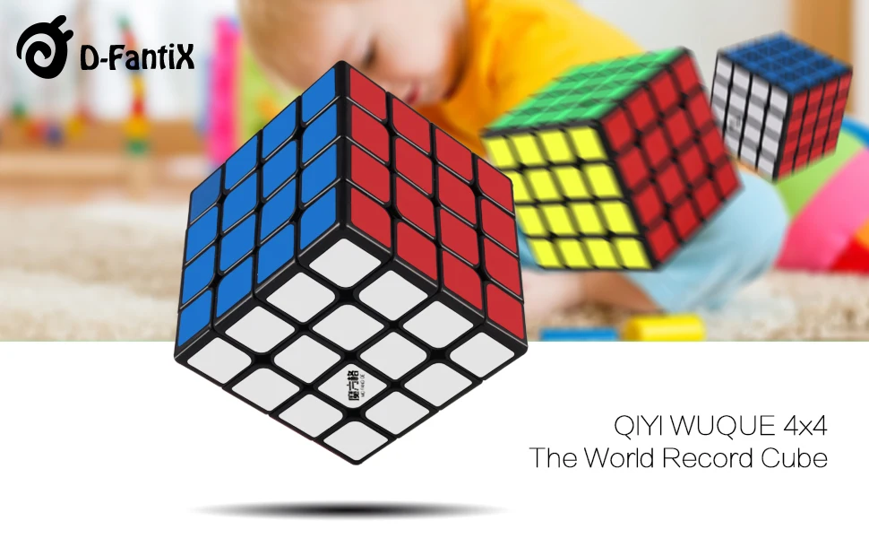 D-FantiX Qiyi Wuque 4x4 скоростной куб магический куб 4x4x4 пазл Черный 62 мм