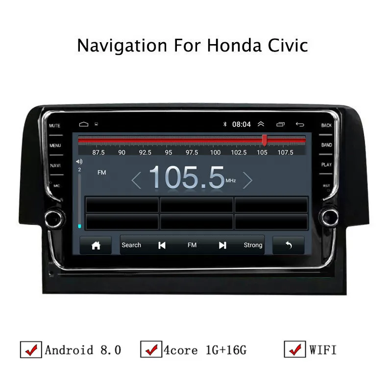 9 "Android 8 1 автомобильный gps навигатор для Honda Civic 2016 Автомагнитола стерео головное