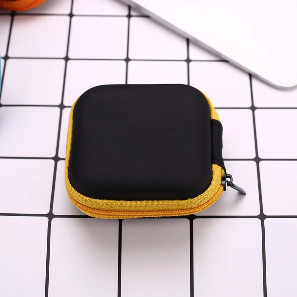 Square Earphone Wire Organizer Box Data Line Cables Storage Case Container Coin Headphone Protective 8cm | Дом и сад