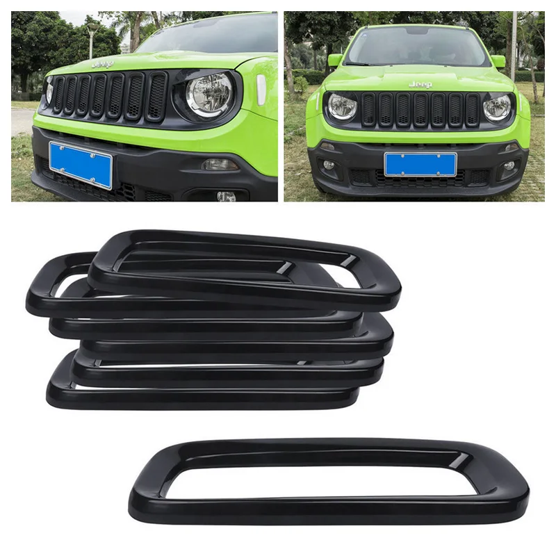 7 шт. передняя решетка гриля вставка крышки отделки рамы для Jeep Renegade 2015