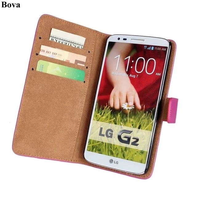 Чехол книжка из ПУ кожи премиум класса для LG G2 D801 D802 D803 D804 с отделениями карт и